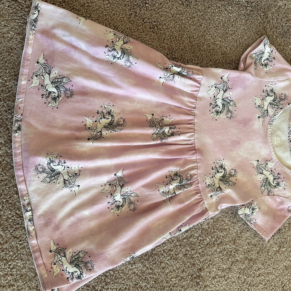 Pink Unicorn Print Dress